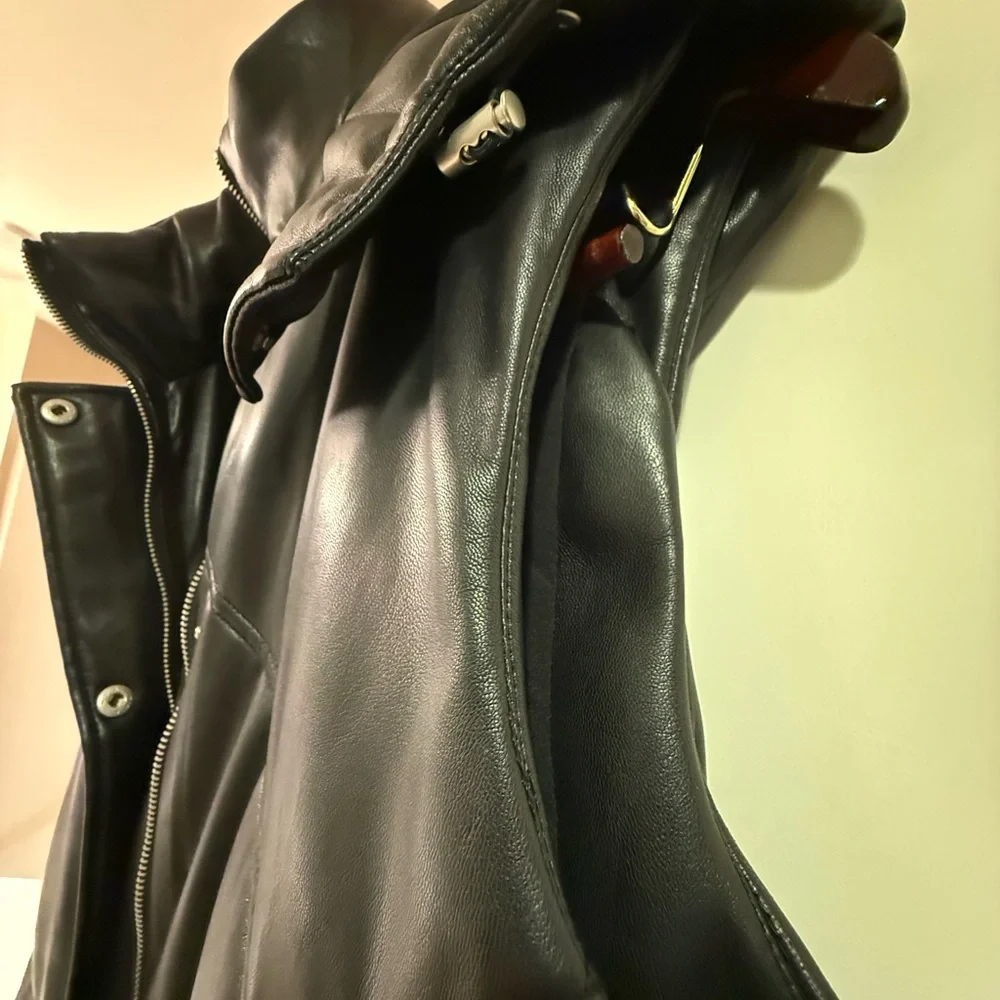 7 For All Mankind Long Black Puffer Vest - Picture 7 of 7